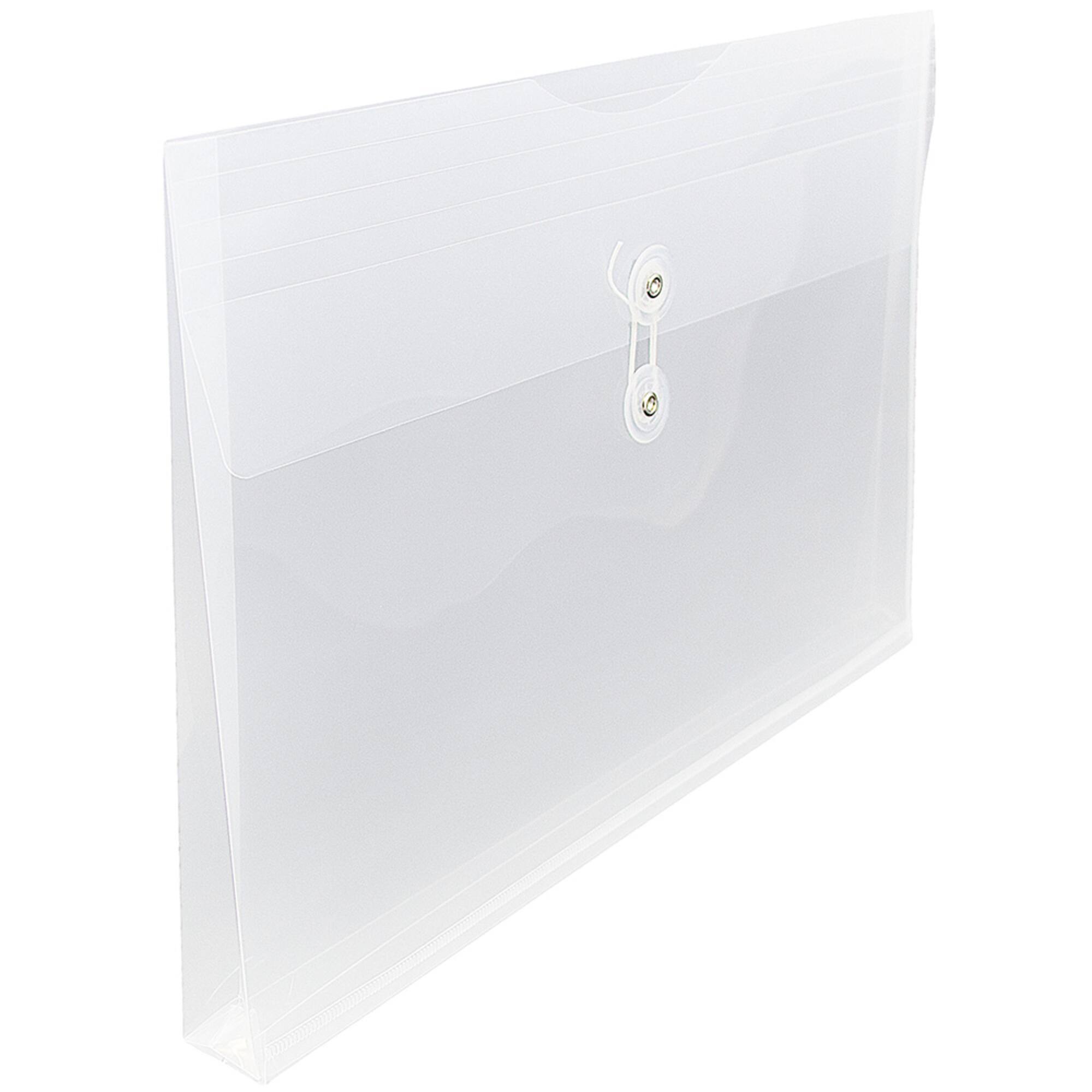 JAM Paper 9.75" x 14.5" Button & String Tie Closure Plastic Envelopes